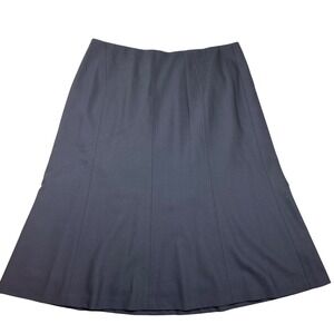 VTG Talbots Womens Midi Skirt Size 12 Navy Blue 98% Wool Career Office Italian